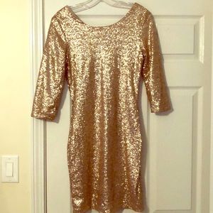 Champagne sequin dress. Only worn once!